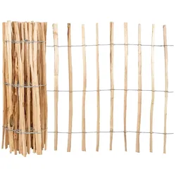 5m VOSS.garden Staketenzaun, Lattenabstand 7-8cm, Gartenzaun aus Haselnuss, 100cm