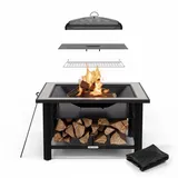 Blumfeldt Feuerschale Grill 87 cm Feuerstelle Terrasse Feuerkorb Tisch Funkenschutz