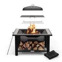 Blumfeldt Feuerschale Grill 87 cm Feuerstelle Terrasse Feuerkorb Tisch Funkenschutz