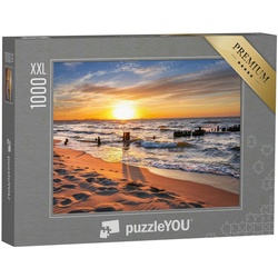 puzzleYOU Puzzle Puzzle 1000 Teile XXL „Sonnenuntergang am Strand an der Ostsee, Polen“, 1000 Puzzleteile, puzzleYOU-Kollektionen Natur, Ostsee