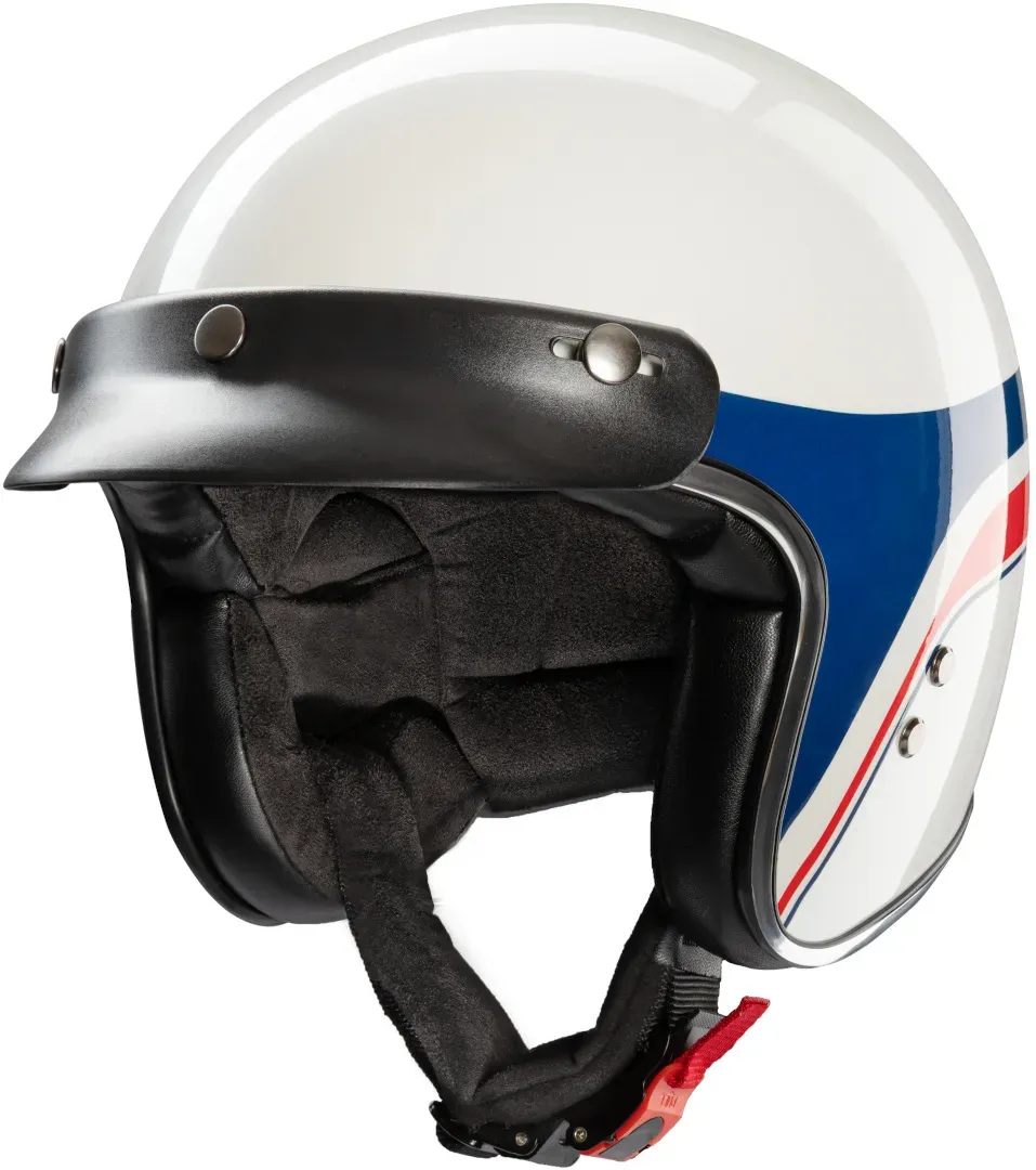 Redbike RB-803 Silverstone Jethelm, weiss-rot-blau, Größe S für Männer