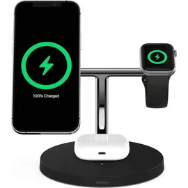 Belkin BOOST CHARGE Pro 3-in-1 Wireless Charger, Qi2 15W, black – Schwarz