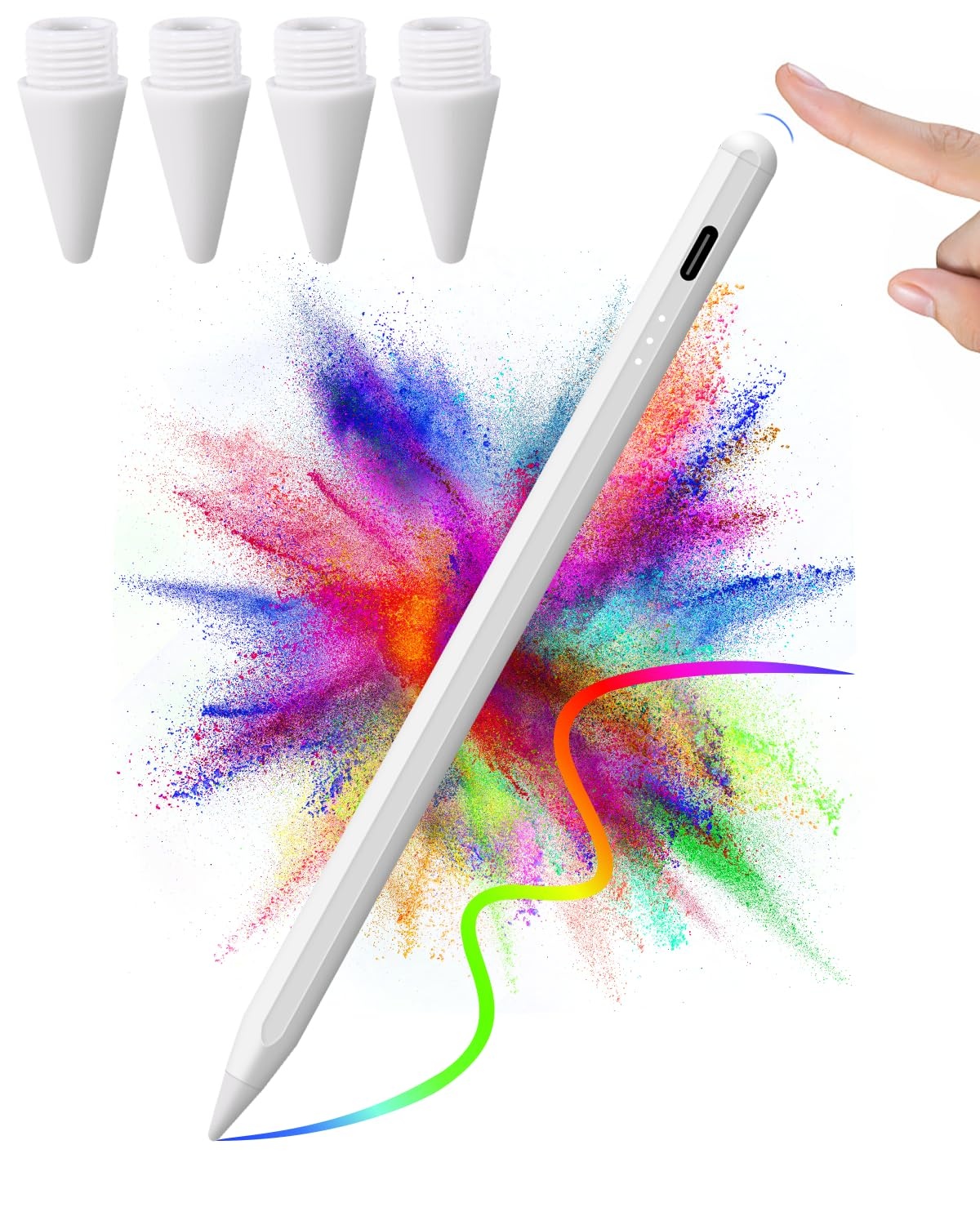 Stift für iPad 2018-2023, Schnelllade Eingabestifte Apple Pencil mit Neigung & Palm Rejection, Magnetic iPad Stift Kompatibel mit iPad Air 3/4/5, iPad Mini 5/6, iPad 6-10 Gen, iPad Pro 11/12.9"