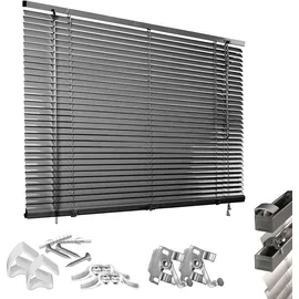 Good Life Jalousie GOOD LIFE "Matti" Gr. 44, grau (anthrazit, anthrazit, weiß), B:90cm H:160cm, Jalousien, Klemmfix-Jalousie aus Aluminium