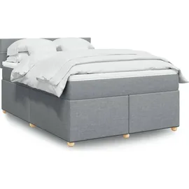 vidaXL Boxspringbett 140 x 200 cm Hellgrau