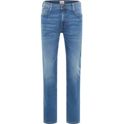 Slim-fit-Jeans MUSTANG "Style Oregon Slim", Herren, Gr. 33, Länge 32, blau (583 mittelblau), Denim/Jeans, 94% Baumwolle, 4% Polyester, 2% Elasthan, slim fit, Jeans