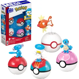 Mega Construx Pokémon Actionfigur Bauspielzeug-Set Wasser-Typ Trainerteam 5 cm