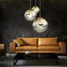 GLOBO Glas Kugel Hänge Lampe gold Fernbedienung Decken Leuchte dimmbar im Set inkl. RGB LED Leuchtmittel