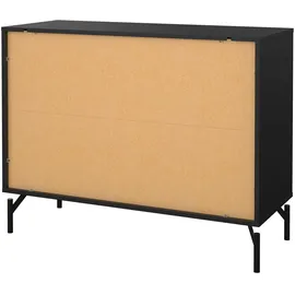 Home Affaire Kommode HOME AFFAIRE "Dana, Aufbewahrung, Schubladenschrank, Stauraum", schwarz (matt schwarz), B:98,7cm H:76,6cm T:39,8cm, Holzwerkstoff, Sideboards, Kommode, Sideboard mit 3 Schubladen, Metallbeine, Breite 99 cm
