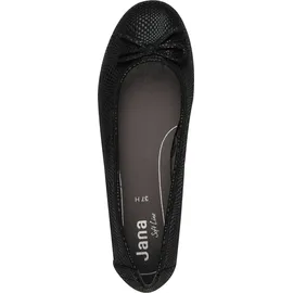 Jana Damen Ballerinas mit Schleife Vegan, Schwarz (Black Structur), 38 EU