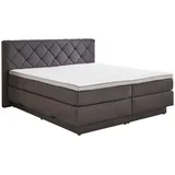 SUN GARDEN Boxspringbett 180 x 200 cm H2/H3 Anthrazit