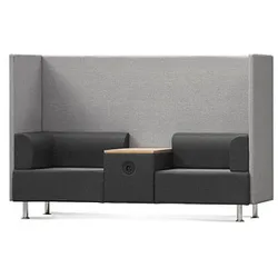 rocada 2-Sitzer Besprechungsecke Soft Seating schwarz, grau grau Stoff