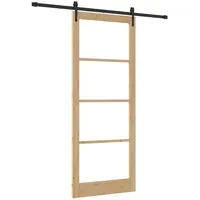 vidaXL Schiebetür Natur und Schwarz 93 x 232 cm 3332403
