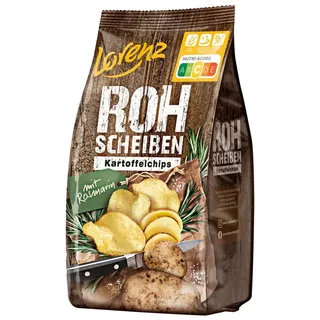 Lorenz Snack-World Lorenz Chips Rohscheiben mit Rosmarin, Kartoffelchips, 120g