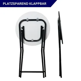 chefgastro Stehtisch Ø 110 x 60 cm Schwarz klappbar