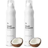 Vilgain® Kokosöl Spray | Natürliches Öl-Kochspray | Sprühflasche | 100% reines Öl aus biologischem Anbau | Für gesundes Kochen und Braten | Getrenntes Treibmittel, 200 ml (Packung mit 2)