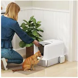 PawHut Katzentoilette Edelstahl 40,5 x 60,5 x 41,5 cm Weiß