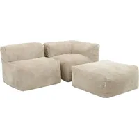 I.C.O.N. icon Zen Ecksofa, Moldulares Sofa Beige, Kunstfell Flauschig Sofa, 3 Stück Sofa für Erwachsene, mit Füllung, Boden Sofa - Beige