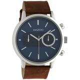 Oozoo Armbanduhr Timepieces Herren Braun/Silber C10670 - Braun/Blau