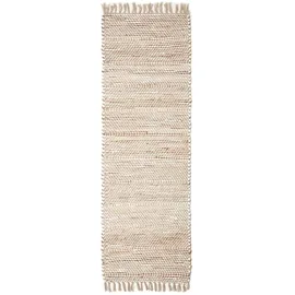 Homescapes Horizon Flickenteppich 66 x 200 cm Creme-Natur