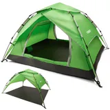 Yorbay 2 in 1 Pop Up Camping Zelte für 2-4 Personen, doppelwandig Wasserdicht UV-Schutz Kuppelzelte Wurfzelte für Familie, Trekking, Outdoor, Festival (Hellgrün, L)