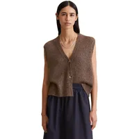 Marc O'Polo Ärmellose Strickweste regular, braun xs