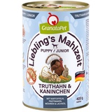 GranataPet 6x400g Liebling's Mahlzeit Junior Truthahn & Kaninchen Hundefutter nass