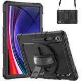 Lobwerk 4in1 Hülle für Samsung Galaxy Tab S8 Ultra/S9 Ultra Schwarz