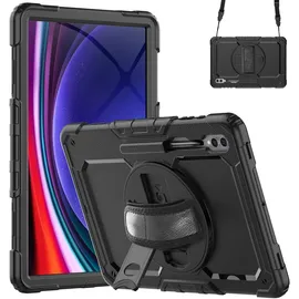 Lobwerk 4in1 Hülle für Samsung Galaxy Tab S8 Ultra/S9 Ultra Schwarz