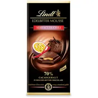 Lindt Schokolade Edelbitter Mousse Maracuja-Chili | 150 g Tafel | Mit 70 % Kakaogehalt und dunkler Mousse au Chocolat und Maracuja-Chili Füllung | Schokoladentafel | dunkle Schokolade