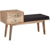 FineBuy Sitzbank Cora Schwarz 120 x 40 x 48 cm