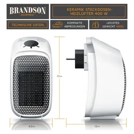 Brandson Heizlüfter 400 W Weiß