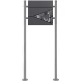 ML-Design Standbriefkasten Silber inkl. Zeitungsfach
