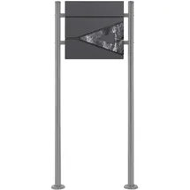 ML-Design Standbriefkasten Silber inkl. Zeitungsfach
