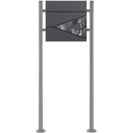 ML-Design Standbriefkasten Silber inkl. Zeitungsfach