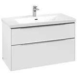 Villeroy & Boch Subway 3.0 Waschtischunterschrank C570L0VF 97,3x57,6x47,8cm, mit LED/Griff Aluminium glänzend, pure white