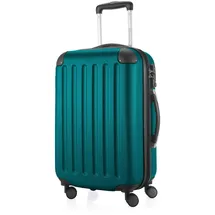 HAUPTSTADTKOFFER - SPREE - Handgepäck Hartschalen-Koffer Trolley Rollkoffer Reisekoffer, 4 Doppel-Rollen, 55 cm, 42 L, Aqua Grün