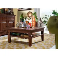 Massivmoebel24 - Couchtisch Akazie 85x85x45 nougat lackiert oxford 316