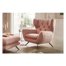 KAWOLA Sessel CHARME Hochlehnsessel Cord rosa