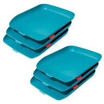 Leitz A4 Briefkorb, 2 x 3er Set, Sanftes Blau, Cosy-Serie, 53580061