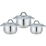 Cheffinger 6-tlg Edelstahl Kochtopfset Induktion Kochtopf Töpfe Topf Deckel Gastronomie