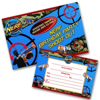 Einladungskarten mit Umschlägen, Motiv Nerf Gun (englischsprachig)