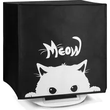 kwmobile Hülle kompatibel mit Thermomix TM5 / TM6 - Küchenmaschine Abdeckhaube - in Schwarz Weiß Neugierige Katze