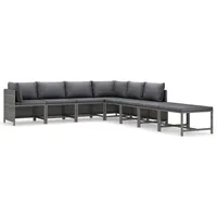 vidaXL Garten-Lounge-Set 8-tlg. grau