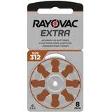 Rayovac Extra - 312 Braun Hörgerätebatterien PR41 - (8er Blister)