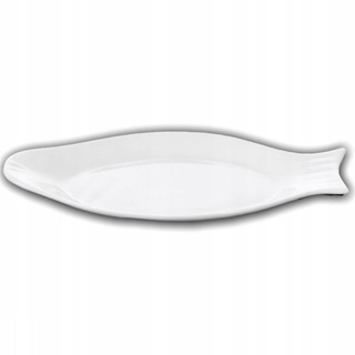 Wilmax WL-992009/A Porzellan Fischteller, Weiss, 46cm Länge