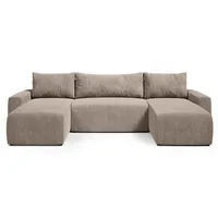 Bromarkt Wohnlandschaft, Beige, Textil, 5-Sitzer, U-Form, 315x72x145 cm, Wohnzimmer, Sofas & Couches, Wohnlandschaften, Wohnlandschaften in U-Form