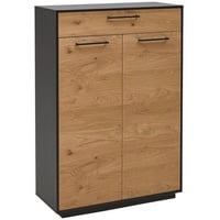 DIETER KNOLL Schuhschrank Anthrazit, Eichefarben - B/H/T ca. 86,00x124,00x37,00