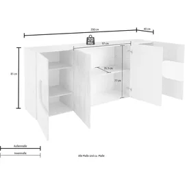 Home Affaire Sideboard 200 x 81 x 40 cm Weiß