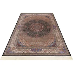 Teppich WECON HOME "Täbriz", blau, B:120cm H:5mm L:160cm, Modal, Teppiche, Wohnzimmer, Orient Design